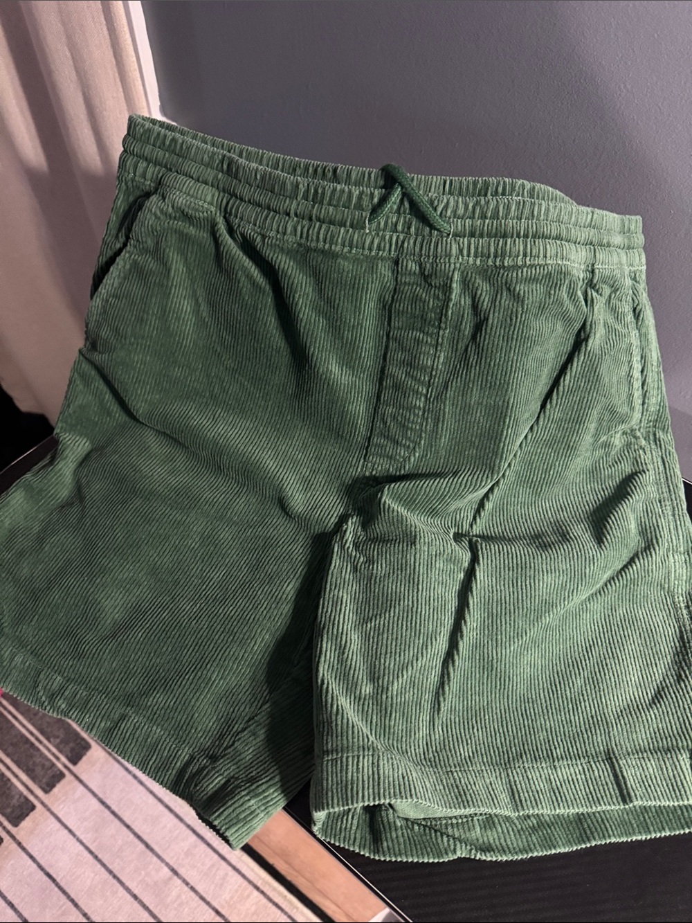 C&C California Olive Green Corduroy Drawstring Athletic Shorts